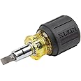 Klein Tools 32561 Multi-Bit Screwdriver/Nut Driver, 6-in-1 Stubby Screwdriver with 2 Phillips, 2 Slotted, 2 Nut Drivers