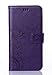 Microsoft Lumia 735/730 Case,Nokia Lumia 730/735 Case,C-Super Mall PU Embossed Butterfly & Flower Leather Wallet Stand Flip Case for Microsoft Nokia Lumia 730/735 (Purple)
