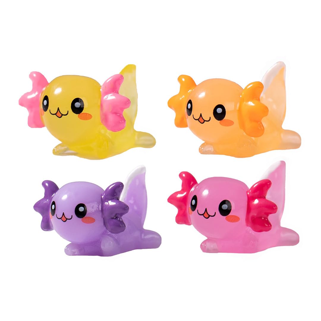 32 Figurines Axolotl En Résine Lumineuses - 16 Couleurs, Moitié Brillantes, Pour Déco DIY, Aquarium & Maison