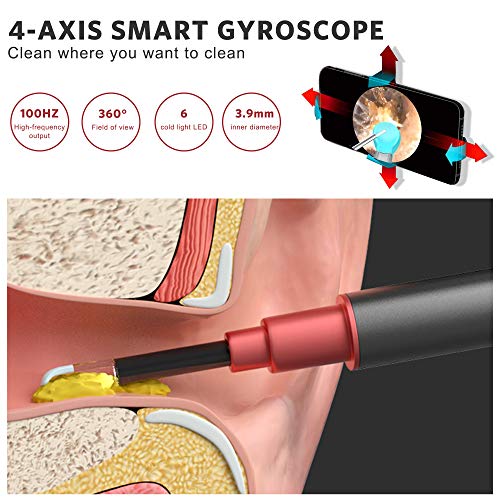 Ear Cleaner with Camera, Ear Wax Removal Endoscope Otoscope with Ear