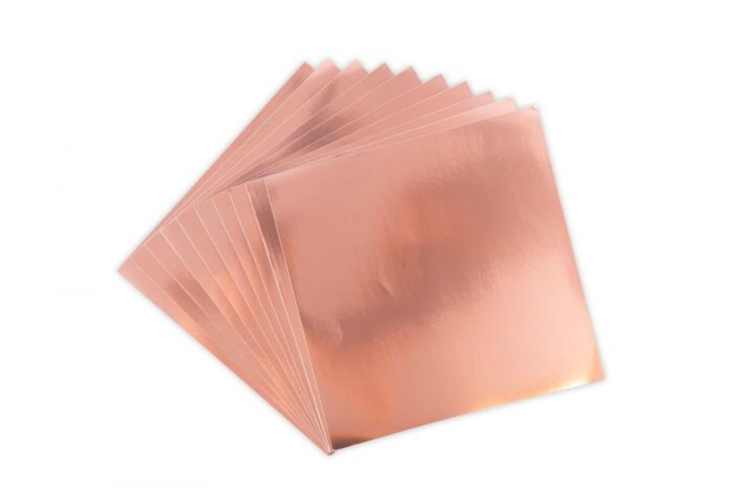 Sizzix Surfacez Alum Metal Sheets 665259, 6" x 6" Reflective Metallic Craft Boards Rose Gold, 10PK