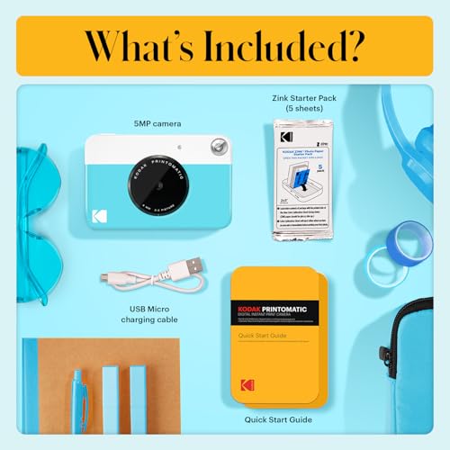 KODAK Printomatic Full-Color Instant Print Digital Camera - Colorful Photos On Zink 2x3