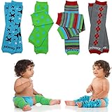 juDanzy 4-pack Organic baby & toddler leg warmers gift set for boys & girls (Newborn (up to 12 pounds), Organic Witty 4-Pack Leg Warmers)