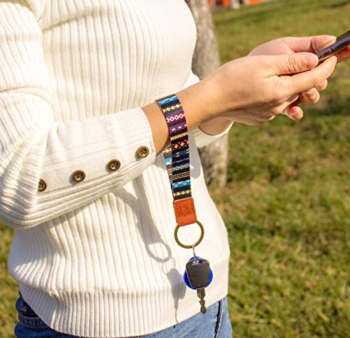 SENLLY Daisies Hand Wrist Lanyard Premium Quality Wristlet Strap with Metal Ring and Genuine Leather, for Key Chain, Camera, Cell Mobile Phone, Charms, Lightweight Items etc ... - Thumbnail 7