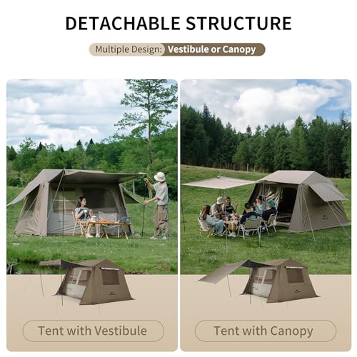 Naturehike Camping Tent, Instant Tent Family Cabin Tent for 4 Person/6 Person/8Person,4Season Tent with Mesh Window,Waterproof Breathable Pop Up Tent for Camping,Hiking,Travel,Backyard, Easy to Set Up
