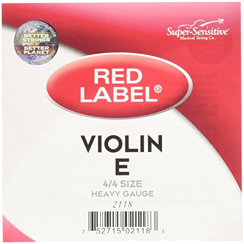 Super Sensitive 2118 Red Label E String - Steel - Violin - 4/4 - Orchestra Gauge