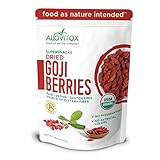 Alovitox Organic Goji Berries 16 oz | Raw, Vegan, Gluten Free Super Snack High in Plant Based Protein, Dietary Fiber, Vitamin A & Iron | Large Berries for Eating, Trail Mixes, Smoothies and Salads