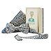 Miswak Club 100% Cotton Bow Tie & Pocket Square Set for Men, Blue Print