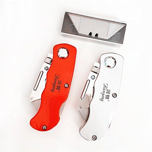 Utility Knife Folding Lock Blade Quick Change 5 Replacement Lock-back For Safely