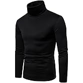 HUNGSON Men's Casual Slim Fit Basic Tops Knitted Thermal Turtleneck Pullover Sweater