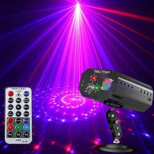 Laser Occasion Lights,Sound Activated Disco Strobe Stage Mild,3 Lens DJ Sound Activated Led Projector for Christmas Birthday Decorations Karaoke KTV Bar Lamps