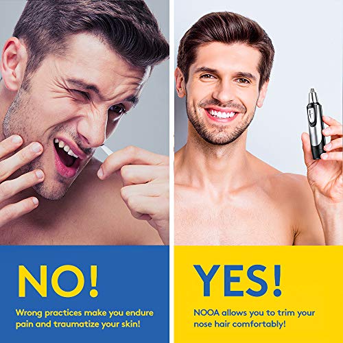 Nose Trimmer and Ear Hair Trimmer for Men and Women, Professional Painless Nose Hair Remover, Electric Waterproof Mens Nose Clippers with Rotary Stainless Steel Dual Edge Blades