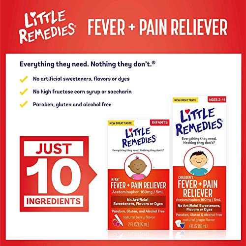 Little Remedies Infant Fever + Pain Reliever | Natural Berry Flavor | 2 oz | (3-Pack) - Thumbnail 3