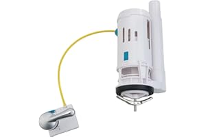 2-Inch Dual Flush Toilet Flush Valve, Cistern Replacement Kit with Overflow Tube and Lever, Adjustable Water-Saving Mechanism