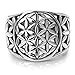 Chuvora 925 Sterling Silver Detailed Flower of Life Mandala Filigree Large Band Ring Size 6, 7, 8