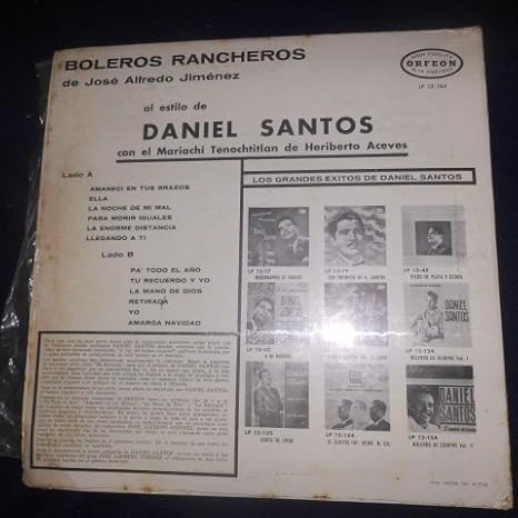 Daniel Santos, Mariachi Tenochtitlan de Heriberto Aceves, Jose Alfredo Jimenez - Boleros Rancheros de Jose Alfredo Jimenez Al Estilo de Daniel Santos ...