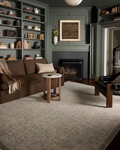 Loloi Winston Collection WIT-01 Denim/Bone 9'-6" x 13'-1", .38" Pile Height, Area Rug, Soft, Durable, Non-Shedding, Easy Clean, Rug for Living Room