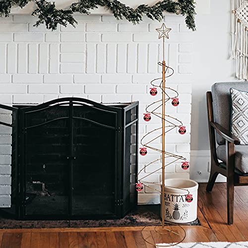 HOHIYA Metal Christmas Tree Spiral Wrought Iron Ornament Display Stand