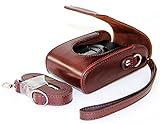 Protective Compact Leather Case with Shoulder Strap for Leica C Digital Camera (Dark Brown)