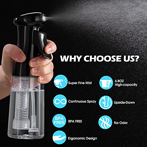 Hair Mister Spray Bottle, 6.8oz/200ml Sprayer Continuous Hair Water