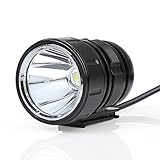 Bright Rechargeable LED Bike Light Headlight Perfect bike headlight-taillight Combination (Round Black)