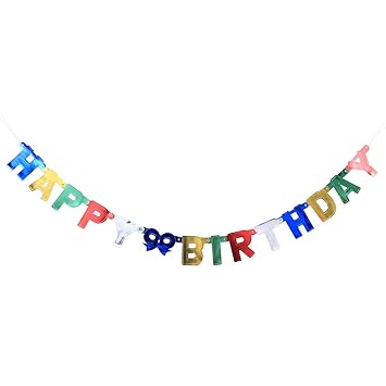 Happy Birthday Banner Dazzle Glitter Streamer Letter Banner Flag