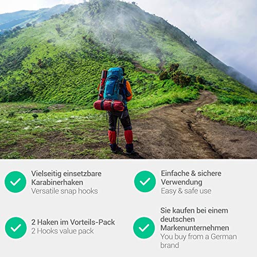 everlar® Karabiner Doppelpack I 7mm S, 180kg I Sicheres & Einfaches Befestigen von Boxsack, Schwenkgrill, Sonnensegel… – Bild 5