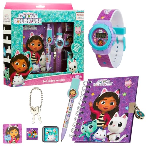 Gabby's Dollhouse Kids Watch and Accessories Set - Fun and Colourful Digital Watch - Cute Girls Gifts