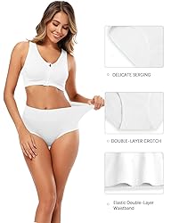 Molasus Women's Soft Cotton Underwear Briefs High
