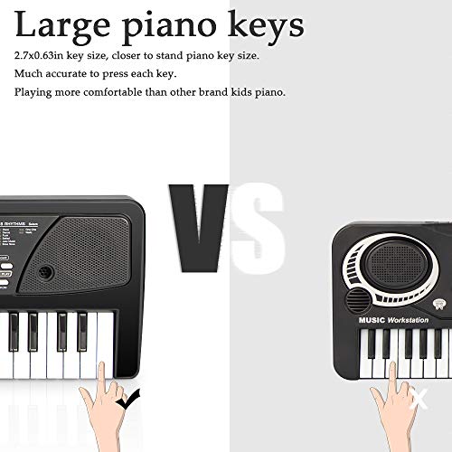 aPerfectLife 49 Keys Piano Keyboard for Kids Multifunction Portable Piano Electronic Keyboard Music Instrument for Kids Early Learning Educational Toy (Black)