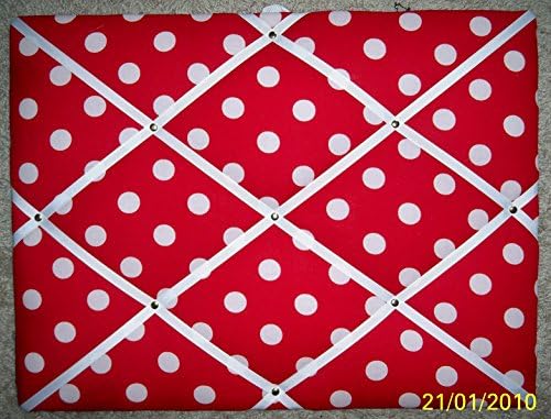White Dots on Red Fabric French/memo Board