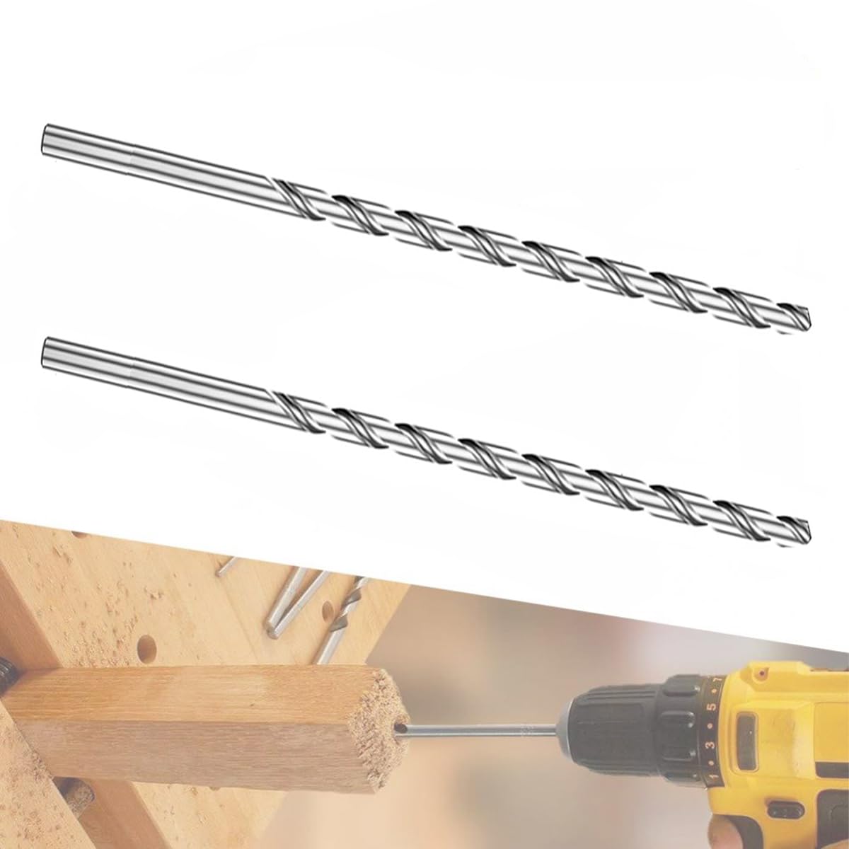 2 PCS 250MM X 9MM Extra Long Hss Drill Bit Set,Twist Drill Bits Straight Shank Tool Drill Bit (9MM)
