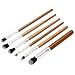 Makeup Eye Brush Set - Eyeshadow Eyeliner Blending Crease Kit - 6 Essential Bamboo Handle Makeup Brushes - Pencil, Shader, Tapered, Definer -Make You Look Flawless (Beige)
