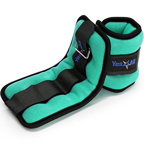 Yes4All Set of 2 Ankle Weights / Wrist Weights with Adjustable Strap - Perfect for Walking, Fitness, Cardio Exercise (3 lbs, Lime Green)