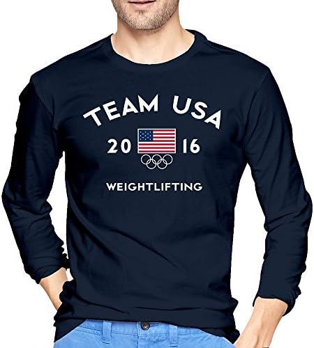 VARY Men's Team USA 2016 Olympics Weightlifting Long Sleeve T-shirt Navy
