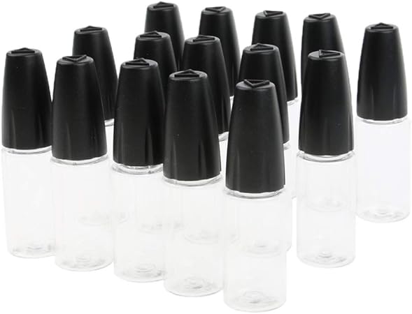Amazon Dailymall 15x詰め替え可能な空の針のノズルの先端のプラスチック点滴器のびんの接着剤オイルのガラスびん ブラック Dailymall コスメ用詰替え容器 通販