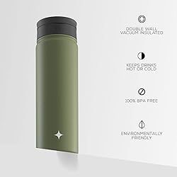 JoyJolt Triple Insulated Water Bottle with Straw