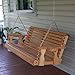 Amish Heavy Duty 800 Lb Roll Back 5ft. Treated Porch Swing With Cupholders - Cedar Stain