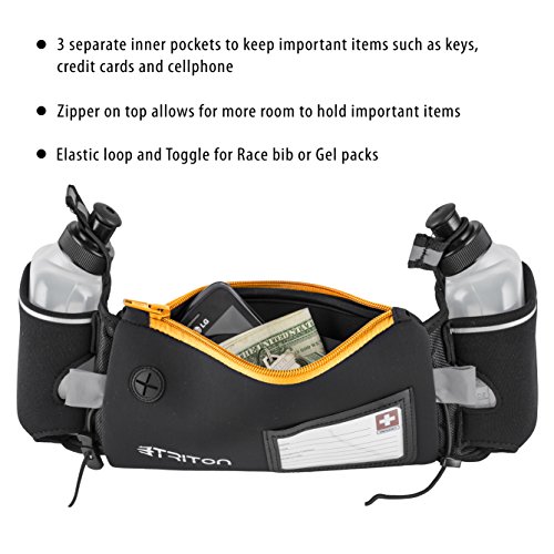 Triton Running Gear Hydration Running Belt with Headphones, 2 BPA Free