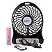 innobay Personal Fan Rechargeable Battery Operated with LED Light, Quiet (4-inch, Black)