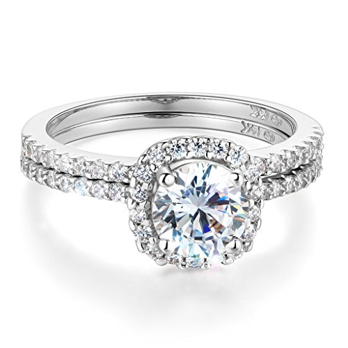 Wellingsale ladies solid 14k white gold polished cz cub…