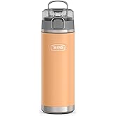 THERMOS ICON SERIES, Stainless Steel Water Bottle with Spout - 24 Ounce, Melon - Vacuum Insulated Water Bottle with Lid