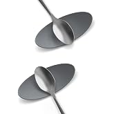 Carrotez 2 PCs Small Silicone Coffee Spoon Rest 3.74"L x 1.6"W - Deep Grey | Flexible Almond-Shaped Small Spoon Rest for Next to Coffee Maker, Tea Spoon Rest, Coffee Spoon Holder, Silverware Rest