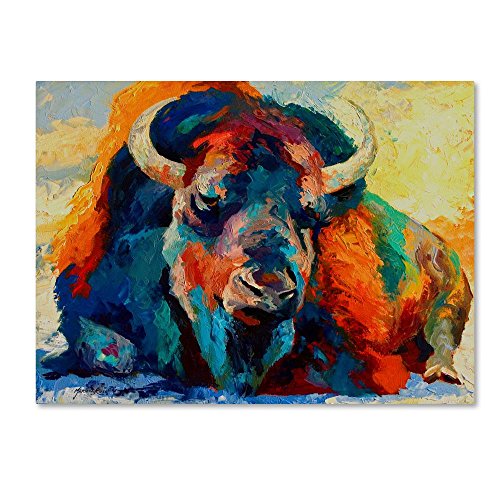 Trademark Fine Art Winter Bison by Marion Rose, 35x47-Inch-Inch