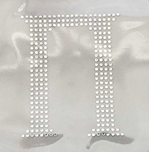 Pi - 4" Greek Letter - Crystal - Rhinestone Iron on Transfer