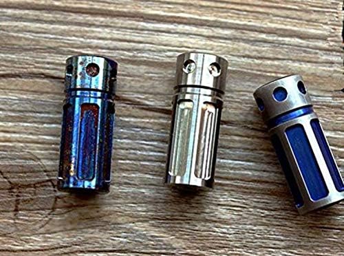Outdoor TC4 Parachute Cord Knife Pendant Lanyard Bead Cord Knife Zipper Head (Ti Color)