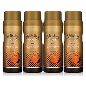 Addiction-GOLD-Men-Deodorant-Body-Spray-Fragrance-150ml-4-Pack Addiction GOLD Men Deodorant Body Spray Fragrance 150ml (4 Pack)