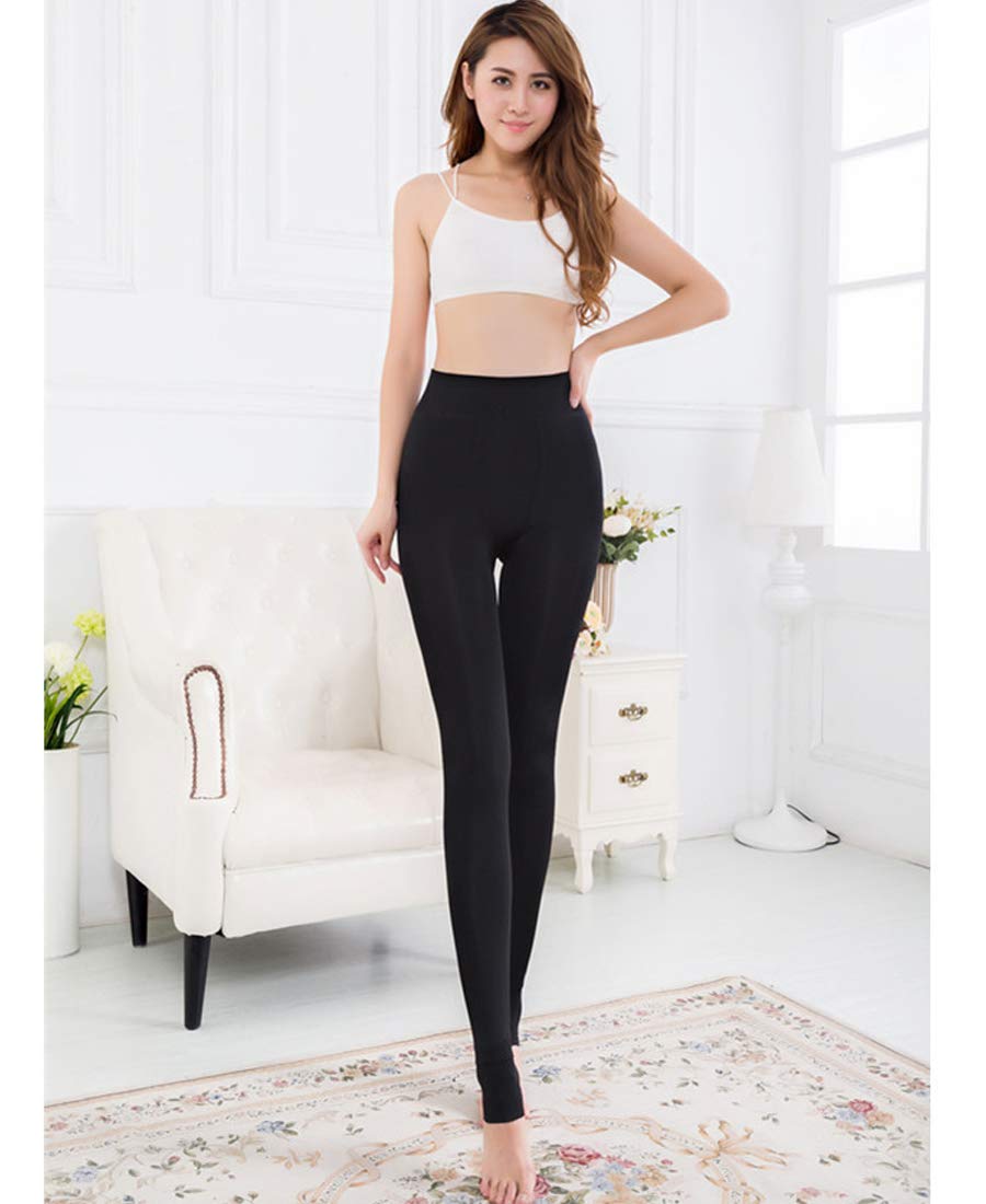 Women\'s Autumn and Winter Plus Velvet Thickening Leggings,Pearl Velvet,Slim Outer Wear Foot Warm Pants(Plus Velvet-Black, Regular)