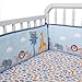 Bedtime Originals Two by Two Noah's Ark 4 Piece Crib Bumper, Blue/Gray
