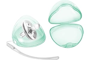 Nisxabebe Pacifier Case,2 Pack BPA Free Pacifier Holder Case with Lanyard for Diaper Bag,Pacifier Container Box for Baby Binky Nipple Travel,Essential Pacifier Accessories,Easy to Clean,Green